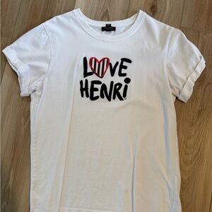 White Graphic Henri Bendel Tee with Love Henri Design